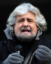 Beppe Grillo sul palco del Goldoni