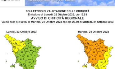 Allerta arancione per possibili forti temporali e rischio idrogeologico/idraulico del reticolo minore. Chiuse le scuole