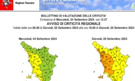 Allerta arancio per possibili forti temporali con rischio idrogeologico e idraulico del reticolo minore