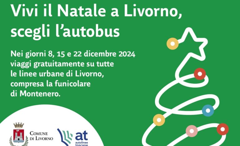 “Vivi il Natale a Livorno, scegli l’autobus”: le prossime tre domeniche di dicembre gratuità per bus urbani e Funicolare di Montenero